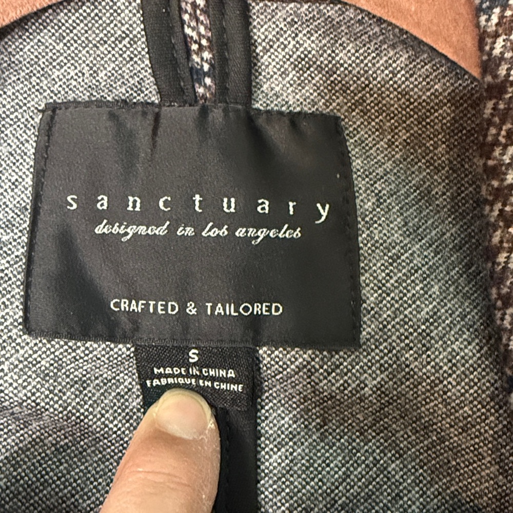 Oversized Sanctuary Women's plaid over size Blazer Jacket - Picture 7 of 7